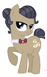 Size: 266x437 | Tagged: safe, artist:starryoak, artist:vixen-pix, filthy rich, earth pony, pony, g4, bowtie, female, lidded eyes, mare, naughty bits, raised hoof, rule 63, simple background, transparent background