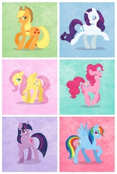 Size: 1693x2517 | Tagged: safe, artist:yu-jie, applejack, fluttershy, pinkie pie, rainbow dash, rarity, twilight sparkle, g4, mane six