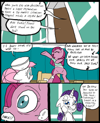 Size: 827x1025 | Tagged: safe, nurse redheart, pinkie pie, rarity, pony, comic:mlp project, gypsy bard, g4, bandage, bipedal, eyes closed, music notes, singing