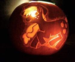 Size: 720x594 | Tagged: safe, artist:texasuberalles, applejack, g4, applejack-o-lantern, halloween, jack-o-lantern, pumpkin