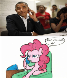 Size: 647x746 | Tagged: safe, pinkie pie, g4, barack obama, exploitable meme, meme, phone, phone meme