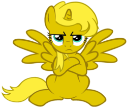 Size: 500x423 | Tagged: safe, oc, oc only, oc:ticket, alicorn, pony, alicorn oc, disapproval, simple background, solo, transparent background