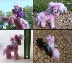 Size: 2385x2109 | Tagged: safe, artist:snowfox102, lily (g1), flutter pony, pony, g1, g4, felt, g1 to g4, generation leap, irl, needle felted, photo, plushie, solo