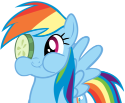 Size: 5000x4097 | Tagged: safe, artist:somepony, rainbow dash, pony, g4, absurd resolution, cucumber, cucumber monocle, female, simple background, solo, transparent background, vector