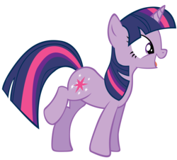 Size: 5000x4525 | Tagged: safe, artist:somepony, twilight sparkle, pony, unicorn, g4, it's about time, season 2, absurd resolution, excited, female, mare, open mouth, raised leg, simple background, solo, transparent background, unicorn twilight, vector