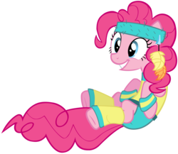 Size: 5000x4340 | Tagged: safe, artist:somepony, pinkie pie, a friend in deed, g4, absurd resolution, headband, leg warmers, simple background, sweatband, transparent background, vector, workout, workout outfit, wristband
