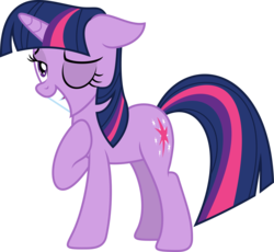 Size: 5000x4592 | Tagged: safe, artist:xpesifeindx, twilight sparkle, pony, unicorn, g4, lesson zero, absurd resolution, female, grin, hoof on chest, mare, one eye closed, simple background, smiling, solo, squee, transparent background, unicorn twilight, vector