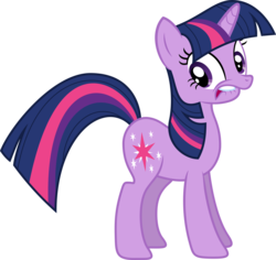 Size: 5000x4728 | Tagged: safe, artist:xpesifeindx, twilight sparkle, pony, unicorn, g4, it's about time, absurd resolution, female, lip bite, mare, nervous, simple background, solo, standing, tail, transparent background, unicorn twilight, vector
