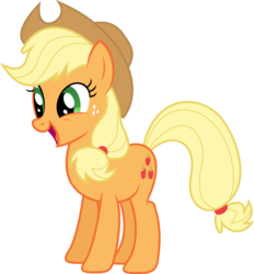 Size: 5000x5390 | Tagged: safe, artist:thatguy1945, artist:xpesifeindx, applejack, earth pony, pony, g4, winter wrap up, absurd resolution, cute, female, jackabetes, mare, simple background, smiling, solo, transparent background, vector