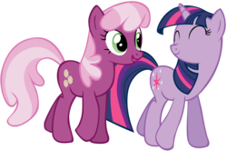Size: 5000x3324 | Tagged: safe, artist:somepony, cheerilee, twilight sparkle, earth pony, pony, unicorn, g4, the show stoppers, duo, simple background, transparent background, unicorn twilight, vector