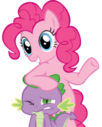 Size: 4033x5000 | Tagged: safe, artist:somepony, pinkie pie, spike, g4, absurd resolution, simple background, transparent background, vector