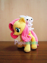 Size: 3240x4320 | Tagged: safe, artist:lemonkylie, angel bunny, fluttershy, pony, g4, irl, photo, plushie, solo