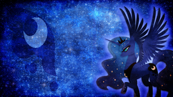 Size: 1366x768 | Tagged: safe, artist:jmanzor, princess luna, pony, g4, cutie mark, female, raised hoof, solo, vector, wallpaper