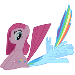 Size: 4000x4000 | Tagged: safe, artist:somepony, pinkie pie, rainbow dash, g4, party of one, pinkamena diane pie, simple background, transparent background, vector