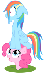 Size: 2026x3342 | Tagged: safe, artist:somepony, pinkie pie, rainbow dash, g4, griffon the brush off, simple background, transparent background, vector