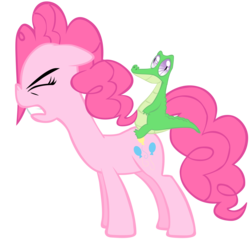 Size: 4320x4122 | Tagged: safe, artist:somepony, gummy, pinkie pie, g4, party of one, absurd resolution, simple background, transparent background, vector