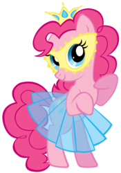 Size: 2130x3042 | Tagged: safe, artist:purplefairy456, pinkie pie, g4, clothes, crown, mask, see-through, simple background, skirt, transparent background, vector