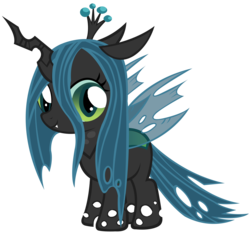 Size: 3520x3312 | Tagged: safe, artist:purplefairy456, queen chrysalis, changeling, changeling queen, nymph, g4, crown, female, jewelry, regalia, simple background, transparent background, transparent wings, vector, wings, young