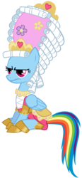 Size: 944x2043 | Tagged: safe, artist:purplefairy456, rainbow dash, g4, clothes, dress, simple background, transparent background, vector, wig