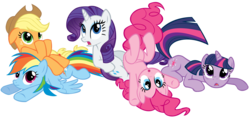 Size: 1794x849 | Tagged: safe, artist:purplefairy456, applejack, pinkie pie, rainbow dash, rarity, twilight sparkle, g4, simple background, transparent background, vector