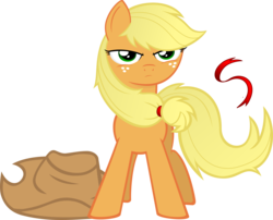Size: 7000x5664 | Tagged: safe, artist:godoffury, applejack, earth pony, pony, g4, absurd resolution, female, loose hair, mare, serious face, simple background, solo, transparent background, vector, windswept mane