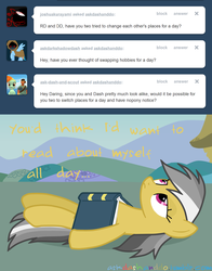 Size: 1280x1632 | Tagged: dead source, safe, artist:drumblastingquilava, daring do, g4, ask, askdashanddo, book, tumblr