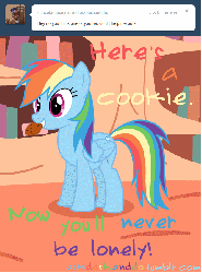 Size: 667x900 | Tagged: dead source, safe, artist:drumblastingquilava, rainbow dash, g4, animated, ask, askdashanddo, cookie, female, tumblr