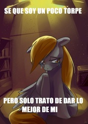 Size: 495x700 | Tagged: safe, derpy hooves, g4, spanish, text, texto