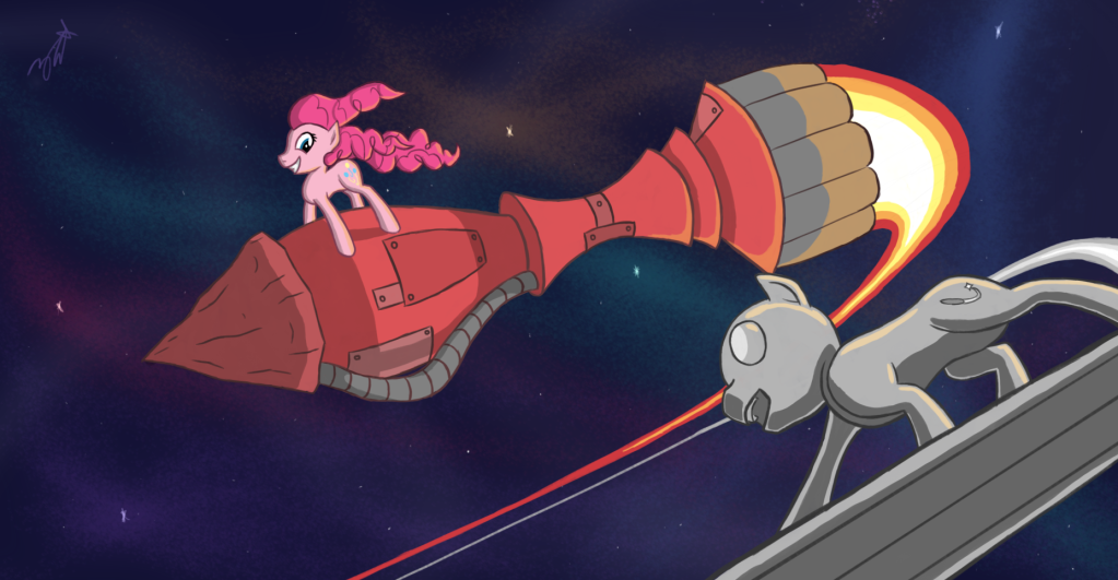 Rocket Pixie #142491 - safe, artist:zookz25, pinkie pie, flying, marvel, ponified ...