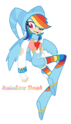 Size: 900x1570 | Tagged: dead source, safe, artist:jaquelindreamz, rainbow dash, g4, crossover, nightmaren, nights, nights into dreams, simple background, solo, transparent background