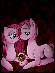 Size: 1200x1600 | Tagged: dead source, safe, artist:anaxboo, pinkie pie, oc, earth pony, pony, g4, baby, baby pony, bandage, bubble berry, bubblini davinci berry, female, foal, male, offspring, parent:bubble berry, parent:pinkie pie, parents:bubblepie, parents:selfcest, pinkamena diane pie, product of selfcest, r63 paradox, rule 63, self ponidox, selfcest, ship:bubblepie, shipping, straight, trio