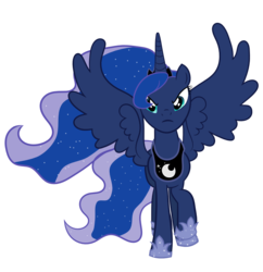 Size: 1177x1213 | Tagged: safe, artist:proenix, princess luna, alicorn, pony, g4, .svg available, female, mare, simple background, solo, spread wings, svg, transparent background, vector
