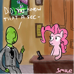 Size: 750x750 | Tagged: safe, artist:smile, gummy, pinkie pie, oc, oc:anon, pony, g4, /mlp/, animated, dialogue, female, male, mare, picture, the simpsons