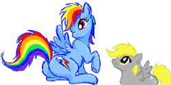 Size: 364x180 | Tagged: safe, artist:furreon, derpy hooves, rainbow dash, pegasus, pony, g4, butt, female, iscribble, mare, plot, simple background, white background