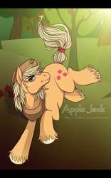 Size: 400x640 | Tagged: safe, artist:pocki07, applejack, earth pony, pony, g4, applejack (male), rule 63, solo, unshorn fetlocks