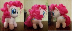Size: 4000x1760 | Tagged: safe, artist:leelootaa, pinkie pie, earth pony, pony, g4, female, filly, irl, photo, plushie, solo