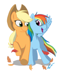 Size: 1275x1650 | Tagged: safe, artist:minxie777, applejack, rainbow dash, g4