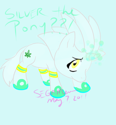 Size: 700x750 | Tagged: safe, artist:segamew, pony, cute, cutie mark, male, marijuana, ponified, silver the hedgehog, solo, sonic the hedgehog (series)