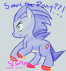 Size: 700x750 | Tagged: safe, artist:segamew, pony, male, ponified, solo, sonic the hedgehog, sonic the hedgehog (series)