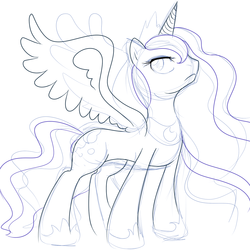 Size: 1200x1200 | Tagged: safe, artist:segamew, princess luna, pony, g4, female, sketch, solo