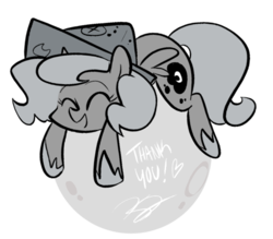 Size: 542x474 | Tagged: safe, artist:egophiliac, princess luna, pony, moonstuck, g4, cartographer's cap, eyes closed, female, grayscale, hat, monochrome, moon, simple background, solo, tangible heavenly object, woona