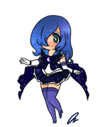 Size: 363x420 | Tagged: safe, artist:starvalerian, princess luna, human, g4, female, humanized, sailor moon (series), simple background, solo, transparent background