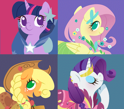 Size: 549x484 | Tagged: safe, artist:onlyahalfbreed, applejack, fluttershy, rarity, twilight sparkle, g4, grand galloping gala