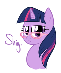 Size: 468x556 | Tagged: safe, artist:shoutingisfun, twilight sparkle, pony, g4, female, glasses, solo