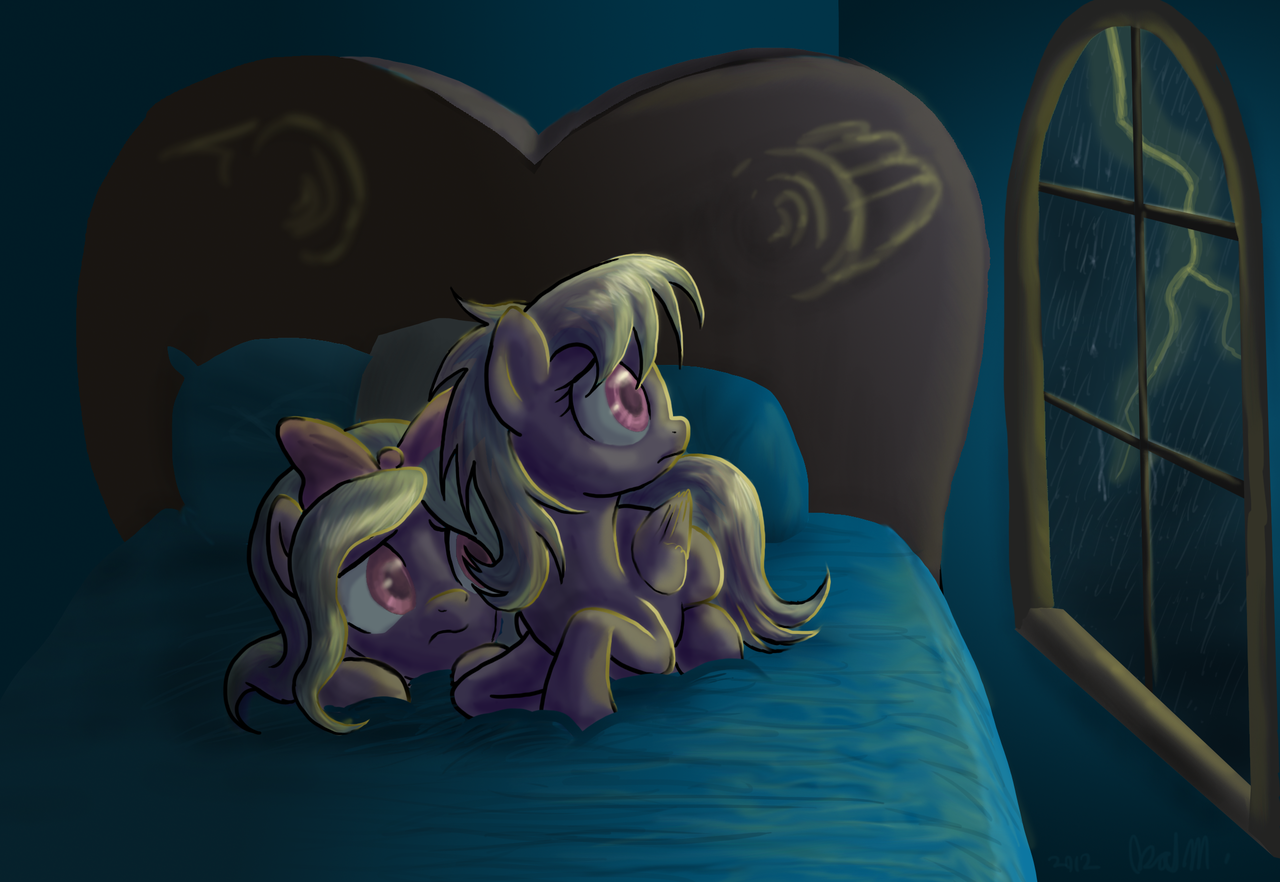 safe, artist:dawnmistpony, cloudchaser, flitter, pegasus, <b>pony</b>, g4, bed, du...