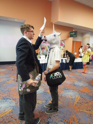 Size: 3024x4032 | Tagged: safe, human, cosplay, equestria la, glasses, hoers mask, irl, irl human, photo