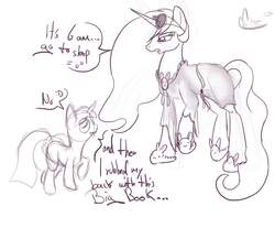 Size: 692x600 | Tagged: safe, artist:sip, princess celestia, g4, sketch, sleepy