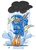 Size: 548x771 | Tagged: safe, artist:bunnimation, derpy hooves, pegasus, pony, g4, female, galoshes, mare, puddle, rain, raincloud, raincoat, solo, wellington boots