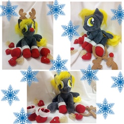 Size: 4000x4000 | Tagged: safe, artist:leelootaa, derpy hooves, pegasus, pony, g4, antlers, boots, christmas, female, irl, mare, photo, plushie, solo