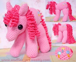 Size: 709x578 | Tagged: safe, artist:theartofmuffin, pinkie pie, pony, g4, amigurumi, crochet, irl, photo, plushie, solo